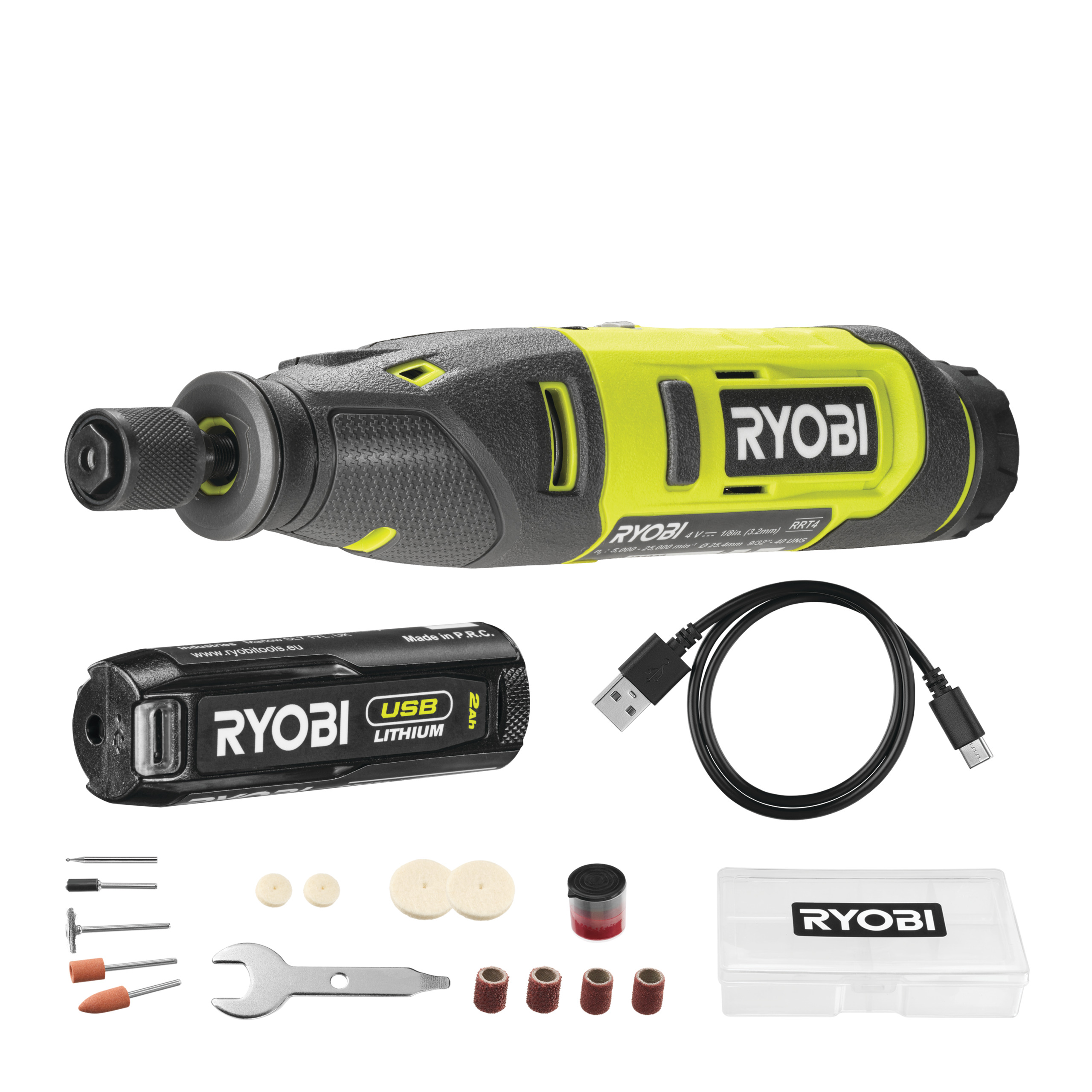 RYOBI RRT4-120GA15 AKÜLÜ GRAVÜR SETI 15 PARÇA AKSESUARLI